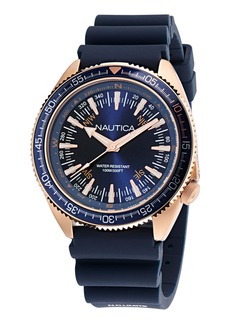 Nautica Mens Nautica Vintage 3-Hand Silicone Watch