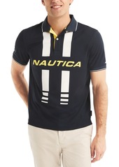 Nautica Men's Navtech Classic-Fit Colorblocked Logo-Print Performance Polo Shirt - Navy Seas