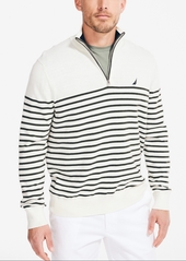 Nautica Men's Navtech Classic-Fit Stretch Stripe 1/4-Zip Sweater