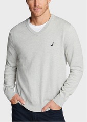 Nautica Men's Navtech Performance Classic-Fit Soft V-Neck Sweater - Grey Heather