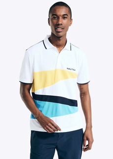 Nautica Mens Navtech Sustainably Crafted Classic Fit Diagonal Polo