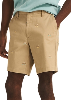 "Nautica Men's 8.5"" Paddle-Print Deck Shorts - Twill Chino"