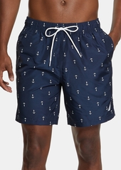 "Nautica Men's Quick-Dry Anchor-Print 8"" Swim Trunks - Nautica Red"