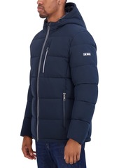 Nautica Men's Quilted Hooded Puffer Jacket - Navy