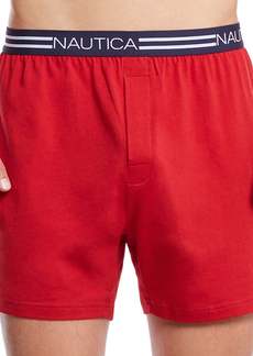 Nautica Mens Red Solid Knit Boxers