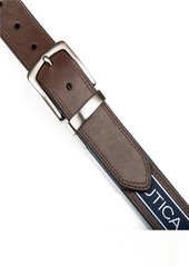 Nautica Men's Reversible Flag Belt - Navy