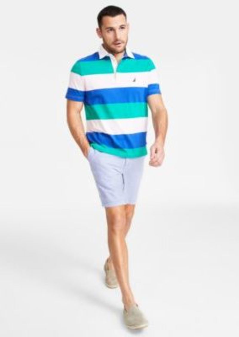 Nautica Mens Rugby Stripe Polo Shirt Seersucker Shorts