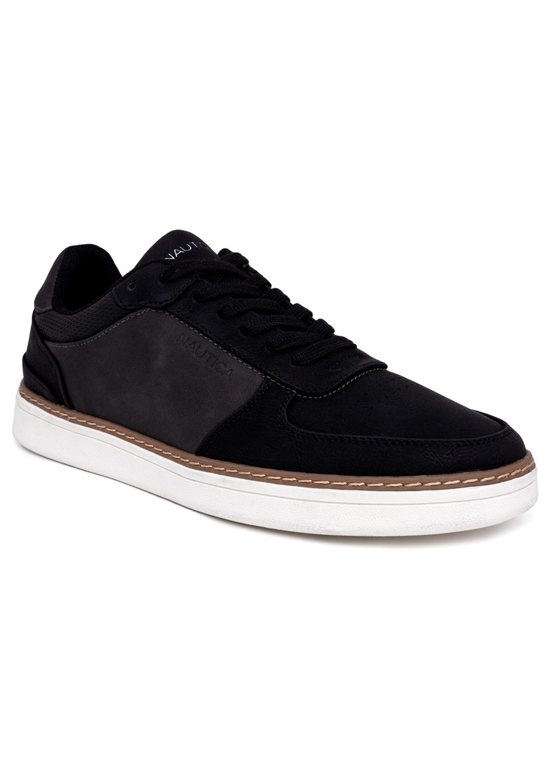 Nautica Men's Savar Casual Flat Sneakers - Black