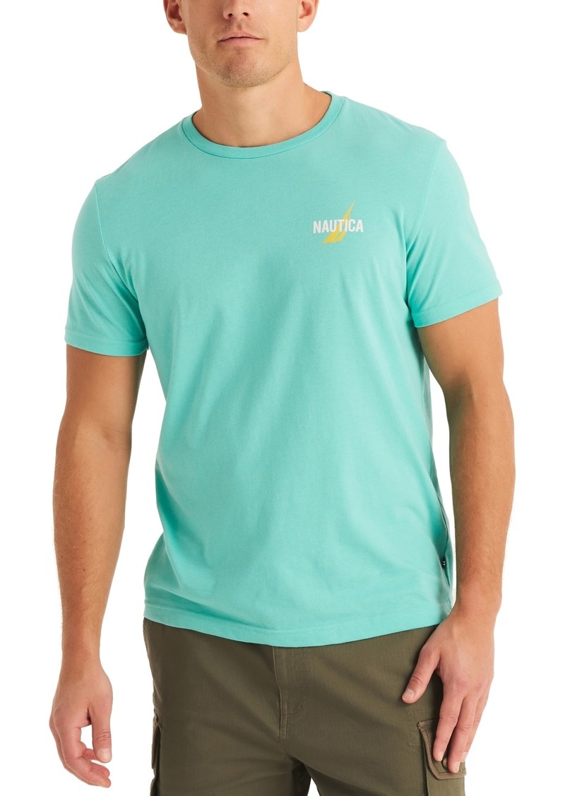 Nautica Men's Shrimp Cocktail Short Sleeve Crewneck Graphic Tee - Aqua Lagoon