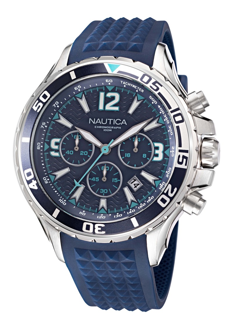 Nautica Mens Silicone Chronograph Watch