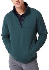 Nautica Men's Solid Quarter Zip Fleece Pullover