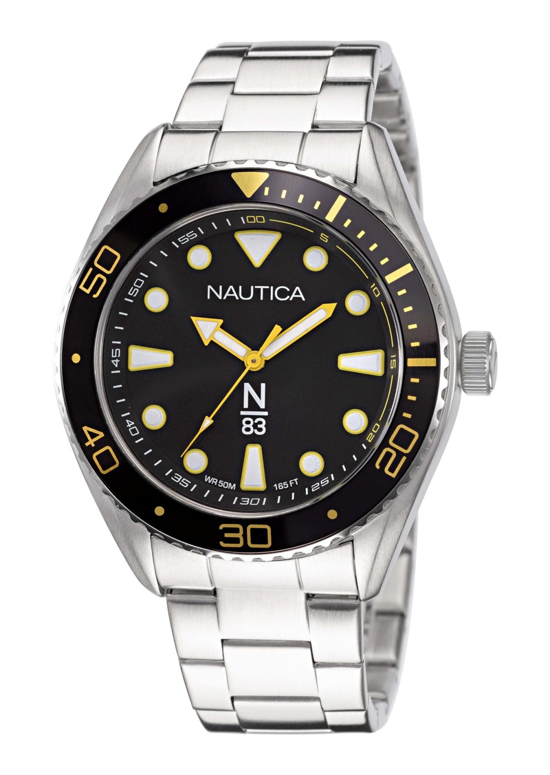 Nautica Mens Stainless Steel 3-Hand Watch