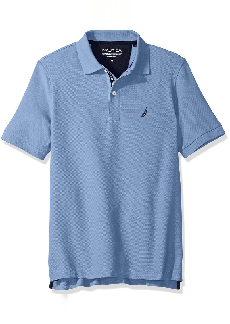 nautica men's classic short sleeve solid polo shirt