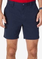 "Nautica Men's Classic-Fit Stretch Flat-Front 6"" Chino Deck Shorts - True Navy"