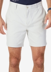 "Nautica Men's Classic-Fit Stretch Flat-Front 6"" Chino Deck Shorts - Bright White"