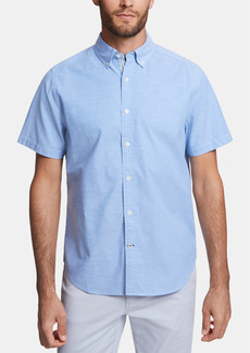 Nautica Men's Classic-Fit Short-Sleeve Solid Stretch Oxford Shirt - Light French Blue
