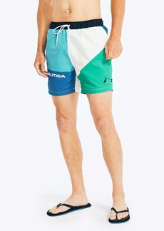 Nautica Mens Sustainably Crafted 6 Colorblock Quick-Dry Swim