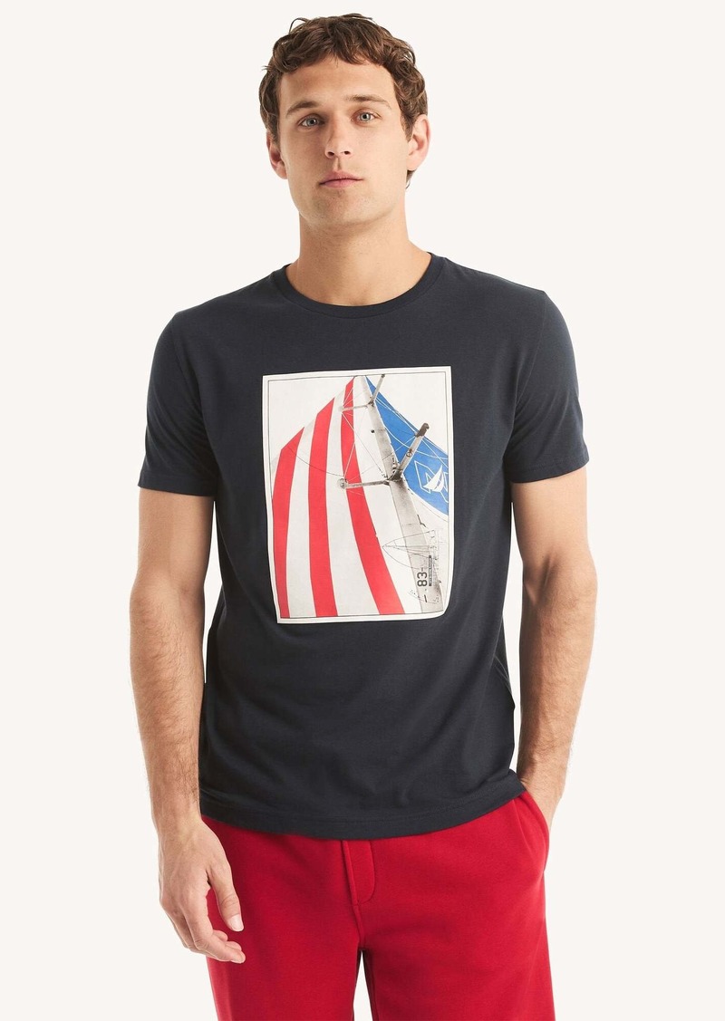 Nautica Mens Sustainably Crafted Americana Graphic T-Shirt