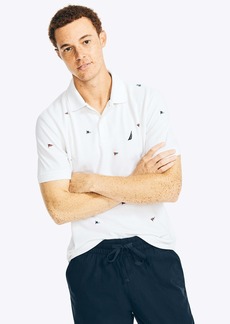 Nautica Mens Sustainably Crafted Classic Fit Printed Deck Polo