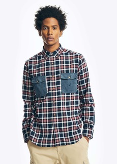 Nautica Mens Sustainably Crafted Flannel Plaid Shirt