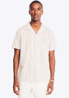 Nautica Mens Sustainably Crafted Printed Linen Short-Sleeve Shirt