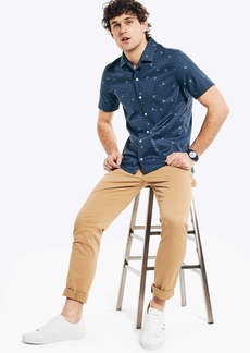 Nautica Mens Sustainably Crafted Printed Short-Sleeve Camp Shirt