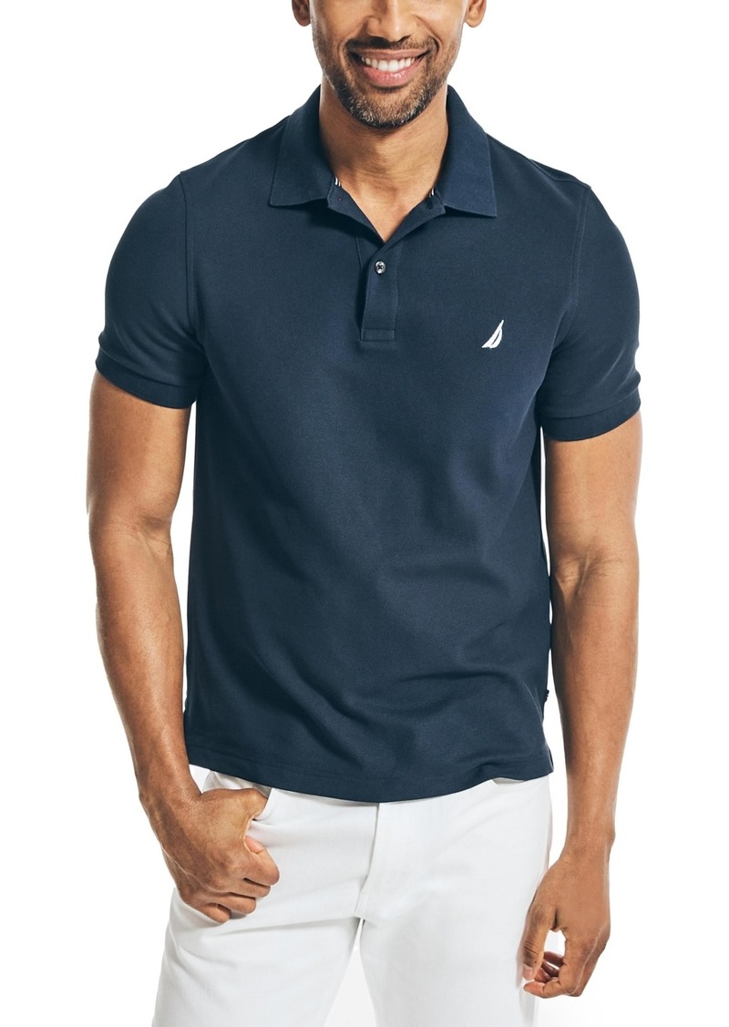 Nautica Men's Sustainably Crafted Slim-Fit Deck Polo Shirt - Navy