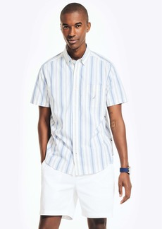 Nautica Mens Sustainably Crafted Striped Short-Sleeve Shirt