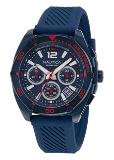Nautica Mens Tin Can Bay Recycled Silicone Chronograph Watch