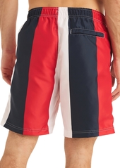 "Nautica Men's Vertical Stripe 6"" Swim Trunks - Navy"