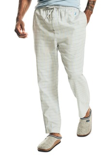 Nautica Men's Windowpane Plaid Cotton Pajama Pants - Natural Grey