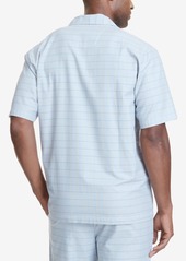 Nautica Men's Windowpane Plaid Cotton Pajama Shirt - Natural Grey