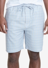 Nautica Men's Windowpane Plaid Cotton Pajama Shorts - Natural Grey