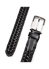 Nautica Men's Woven Leather Belt - Black