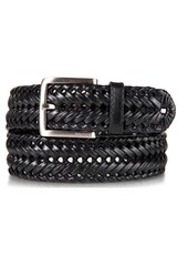 Nautica Men's Woven Leather Belt - Black