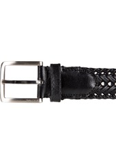 Nautica Men's Woven Leather Belt - Black