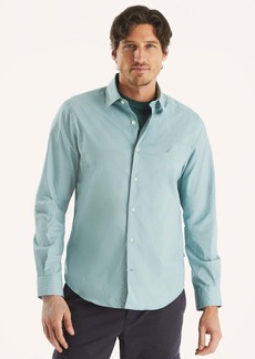 Nautica Mens Wrinkle-Resistant Printed Wear To Work Shirt