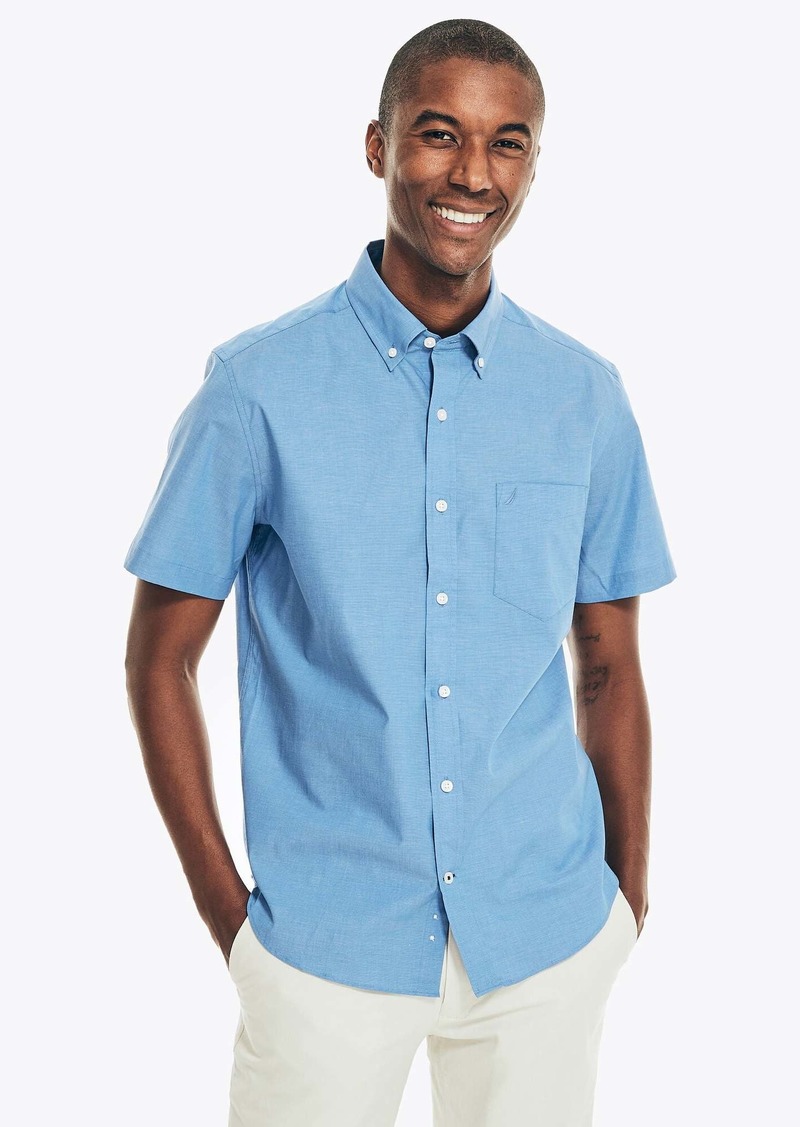 Nautica Mens Wrinkle-Resistant Wear To Work Short-Sleeve Shirt