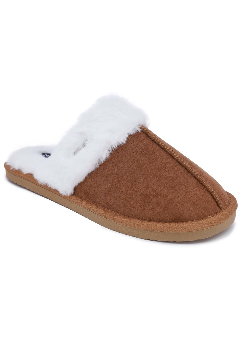 Nautica Microsuede Faux-Fur Trimmed Slipper