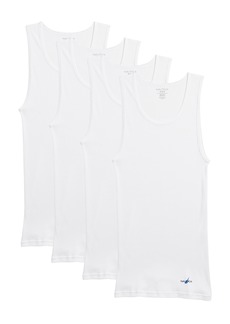 Nautica Pack of 4 Tagless Cotton Tanks in White at Nordstrom Rack