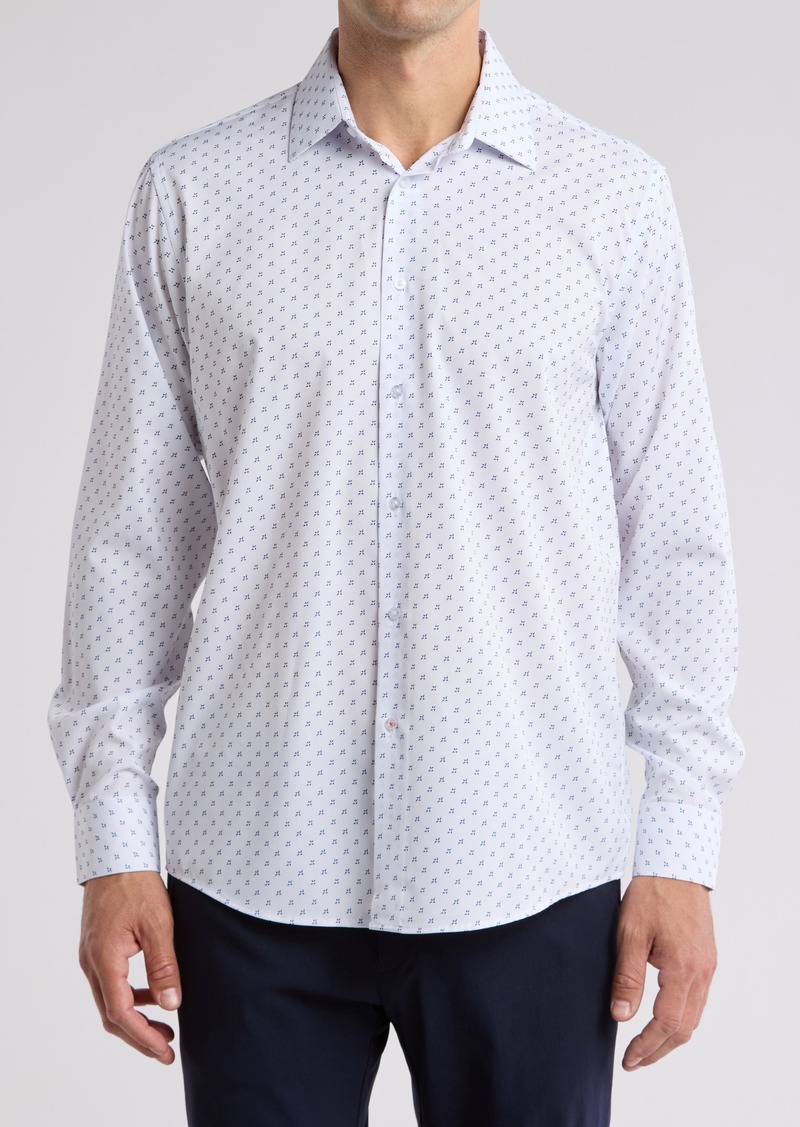 Nautica Print Button-Up Shirt in White at Nordstrom Rack