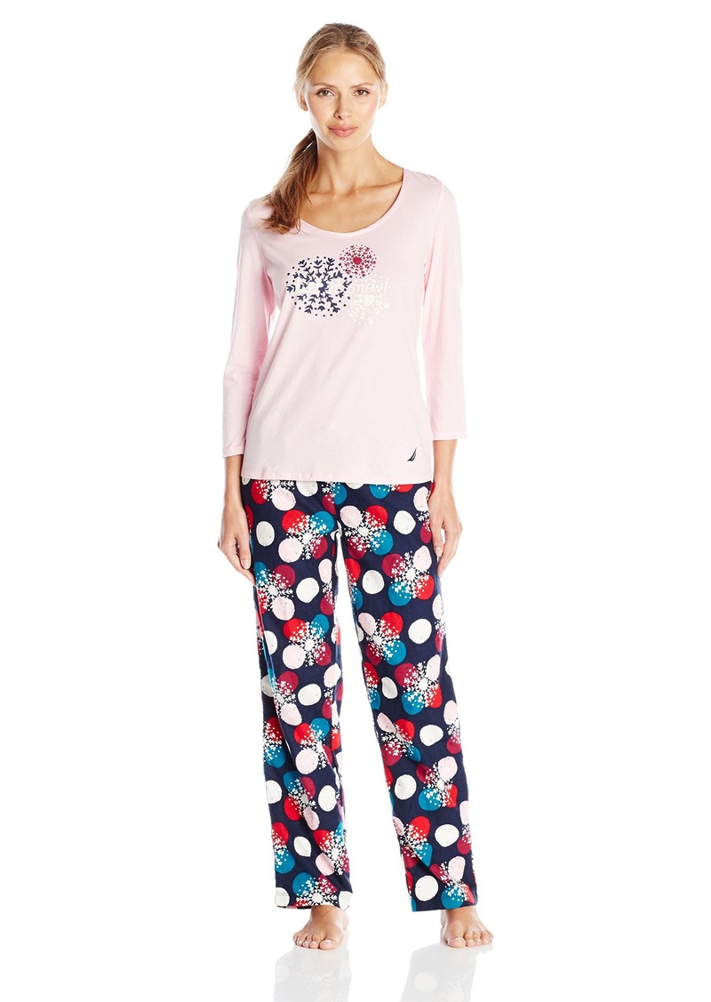 Nautica Nautica Sleepwear Women's Flannel Dot Snowflake Pajama Set ...