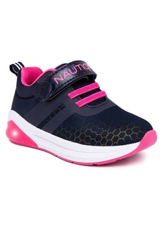 Nautica Toddler and Little Girls Towhee Buoy Light Up Lace Up Sneakers - Navy, Pink