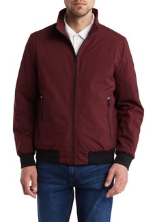 Nautica Transitional Water Resistant Bomber Jacket in Bold Burgundy at Nordstrom Rack