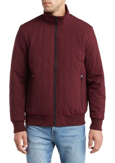 Nautica Water Resistant Quilted Bomber Jacket in Bold Burgundy at Nordstrom Rack