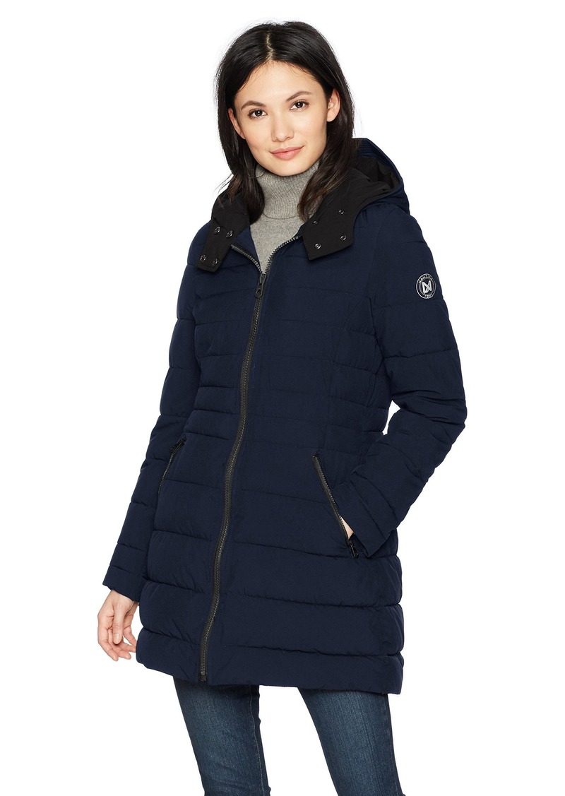 Nautica Nautica Women's 3/4 Stretch Packable Down Jacket with Hood ...