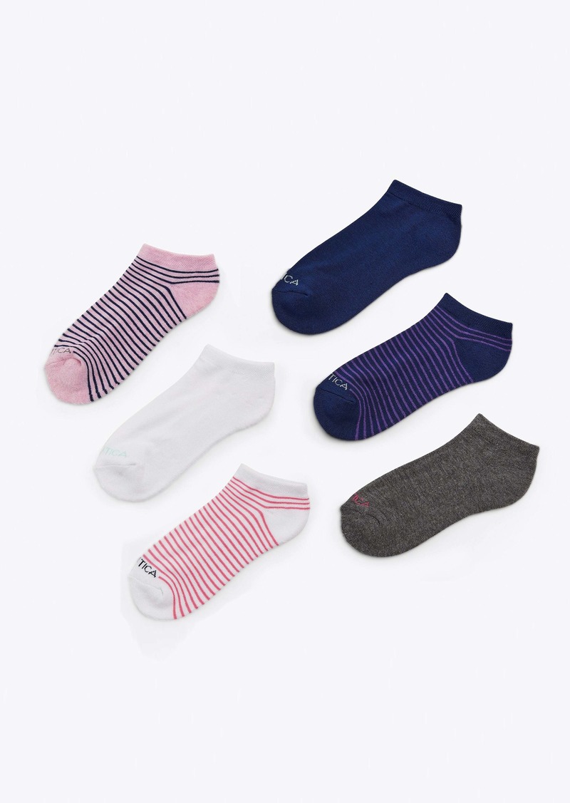 Nautica Womens Athletic Low-Cut Socks, 6-Pack