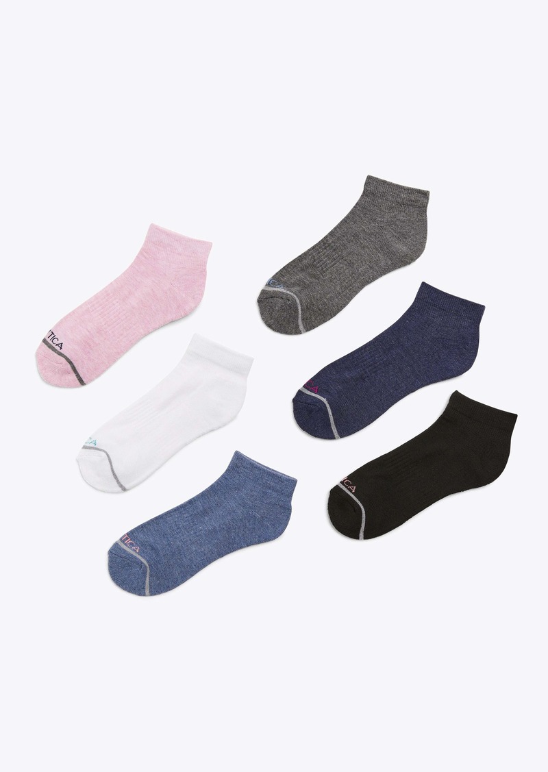 Nautica Womens Athletic Quarter Socks, 6-Pack