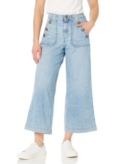 Nautica Women's Button Pocket Wide Leg Sailor Jeans