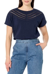 Nautica Women's Chevron Knit Top Short Sleeve Shirt